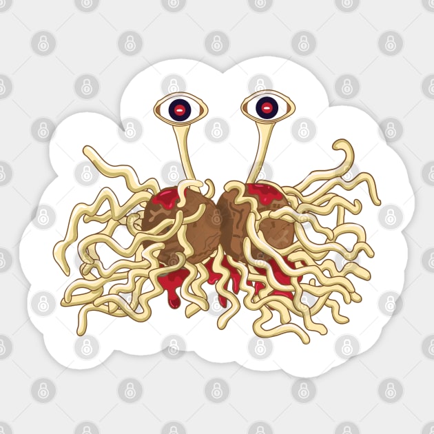 rAMEN Flying Spaghetti  Monster pastafarianism Skeptic Atheist Sticker by alltheprints